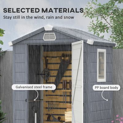Nachhaltiges AJUNION Wasserdichtes Kunststoffgartenhaus mit Aluminiumrahmen und Werkzeughaus