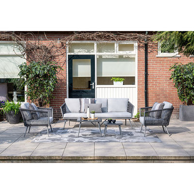 Aluminiumrahmen Gartenmöbel Lounge Set mit Kaffeetisch Größe L60 x D60 x H39cm