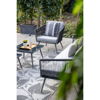 Aluminiumrahmen Gartenmöbel Lounge Set mit Kaffeetisch Größe L60 x D60 x H39cm