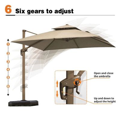 360 Grad drehbarer Offset-Patio-Schirm mit LED-Licht Ideale Wahl für Ihren Garten