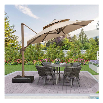 Außengarten Terrasse 360 Grad Drehung Aluminium Doppeldechschirm Deluxe Sonnenschirm