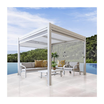 151 kg moderne Außenpergola mit bioklimatischem Schleierdach und -schirm von AJUNION