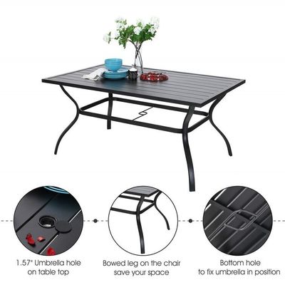 Outdoor-Esszet mit stapelbaren Stühlen AJUNION Metallraum Restaurants