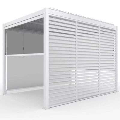 151 kg moderne Außenpergola mit bioklimatischem Schleierdach und -schirm von AJUNION