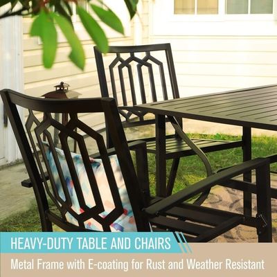 Outdoor-Esszet mit stapelbaren Stühlen AJUNION Metallraum Restaurants