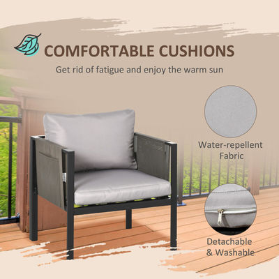 Außenmöbel Lounge Set AJUNION Aluminium Terrassenmöbel Set Spezifisches Garten Set