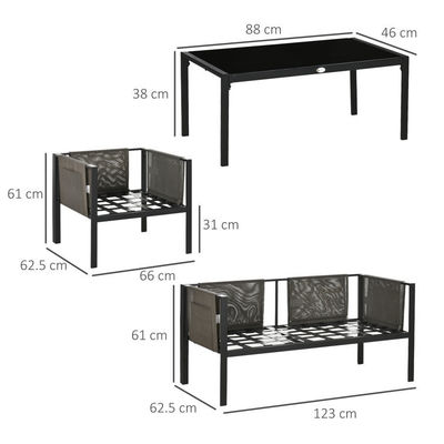 Außenmöbel Lounge Set AJUNION Aluminium Terrassenmöbel Set Spezifisches Garten Set