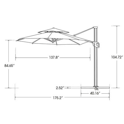 Modern Design AJUNION Handelsschirm für den Außenbereich mit wasserdichtem Sonnendach mit zwei Schichten