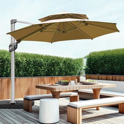 Modern Design AJUNION Handelsschirm für den Außenbereich mit wasserdichtem Sonnendach mit zwei Schichten