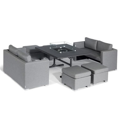 Modernes Design Gartenmöbel Sofa Set mit Kamin Tisch Tisch Größe W126 x D126 x H71cm