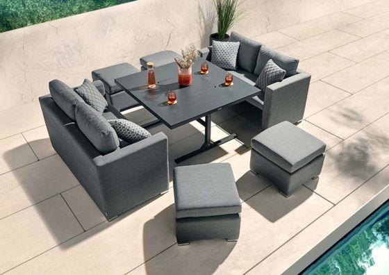 Modernes Design Gartenmöbel Sofa Set mit Kamin Tisch Tisch Größe W126 x D126 x H71cm
