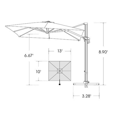 Moderner Design-Stil 1-Tier-Kantelbrecherschirm für Garten Sonnenschatten und Schutz