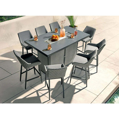 Postverpackung AJUNION All-Weather Outdoor-Ess-Set mit Kamin-Tisch
