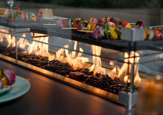 Postverpackung AJUNION All-Weather Outdoor-Ess-Set mit Kamin-Tisch