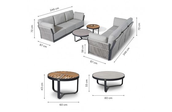 Modern Luxus Terrassenmöbel Stoff Sofa Garten Set für Villa Garten Moderner Stil