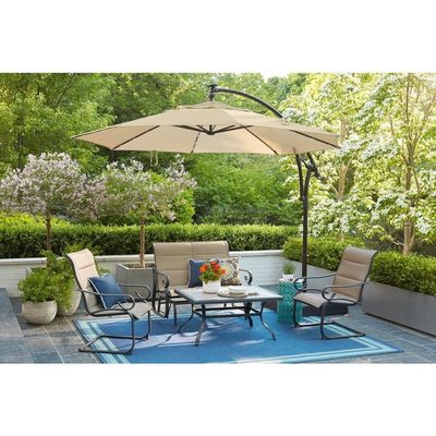 Außenmöbel AJUNION 11ft wasserdichtes Cantilever-Schirm mit Solarenergie LED