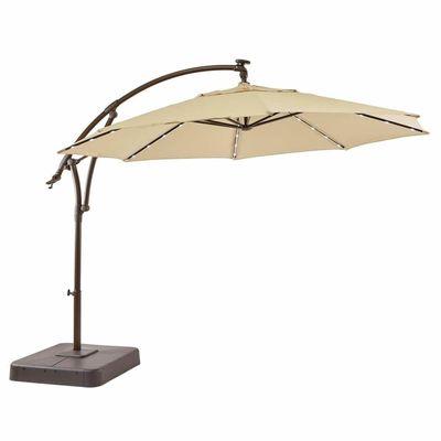 Außenmöbel AJUNION 11ft wasserdichtes Cantilever-Schirm mit Solarenergie LED