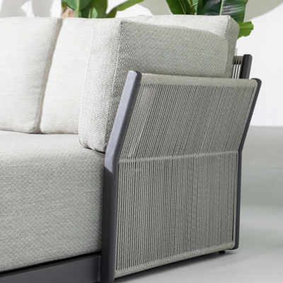 Villa Hinterhof L-Form Sektionssofa mit All-Weather-Too und Aluminiumrahmen von AJUNION