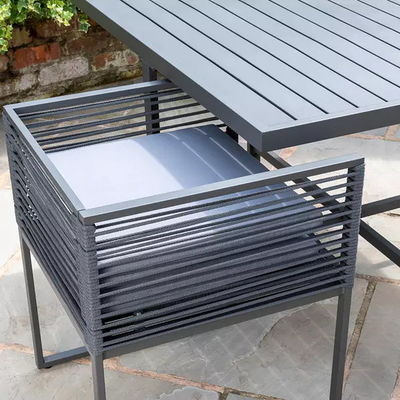 Aluminiumseil Handgefertigtes Garten-Esszimmermöbel-Set für Outdoor-Raumsparendesign