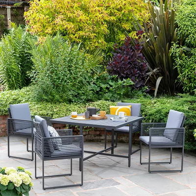 Aluminiumseil Handgefertigtes Garten-Esszimmermöbel-Set für Outdoor-Raumsparendesign
