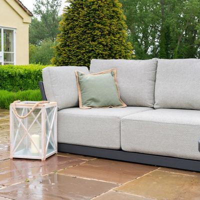 Rundes Couchtisch- und Sofa-Set AJUNION Luxusmodernes Allwettergewebe für den Innenhof
