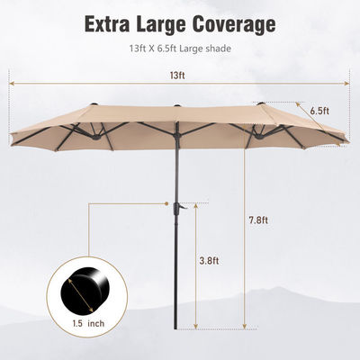 AJUNION 15ft Doppelseitig Wasserdicht Rechteck Sonnenschirm mit verblassbeständigem Baldachin