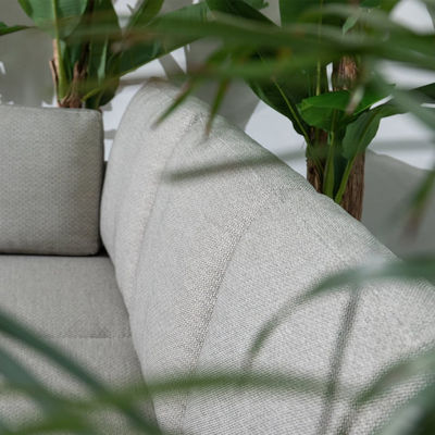 Außensofa mit Aluminiumrahmen und Couchtisch Dia80 x H33cm