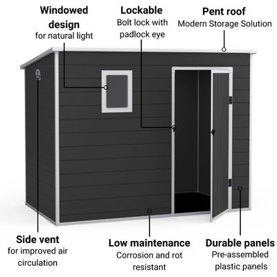 Organisieren Sie Ihre Gartenwerkzeuge effizient mit W236xD130xH194cm verriegelbarem Gartenhaus