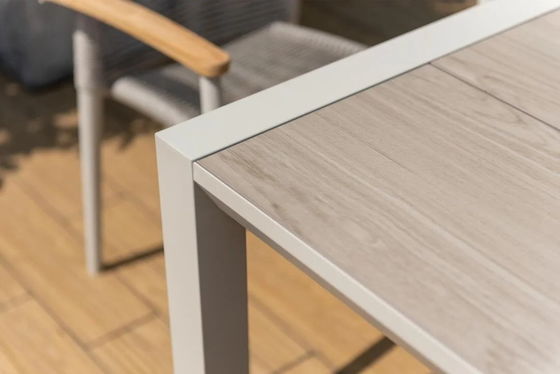 Genießen Sie frische Mahlzeiten mit AJUNION Luxus Aluminium Garten Set und Seil Weave Sessel