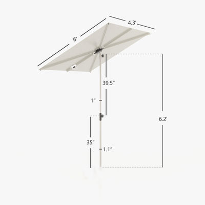 Modernes Design Rechteck Balkon Sonnenschirm Schirm mit wasserdichtem Dach von AJUNION