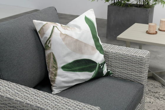 AJUNION Außen L-Form Rattan Ecksofa Set Terrassenmöbel W155 x D85.5 x H65cm