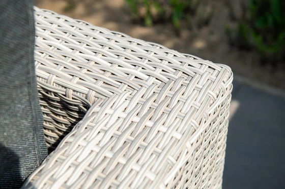 AJUNION Außen L-Form Rattan Ecksofa Set Terrassenmöbel W155 x D85.5 x H65cm