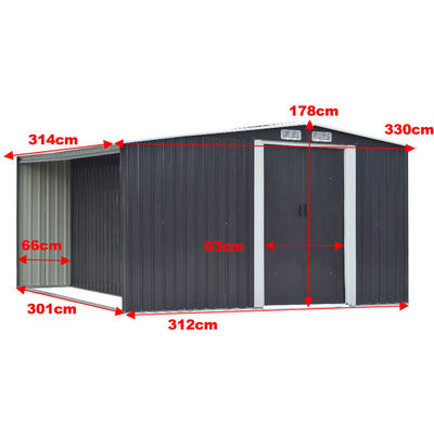 Gärtenhaus im Freien mit Feuerholzlager W329xD313xH178cm