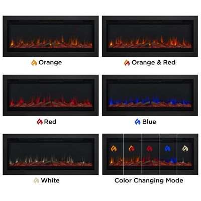 Moderne Wandmontierte elektrische Kamine mit 6 Flammenfarben und 3D-Wasserdampf