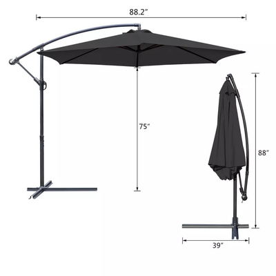 Patio Schirm 10FT Stahlrahmen wasserdicht Sonnenschirm Sonnenschirm für Outdoor Hanging Offset