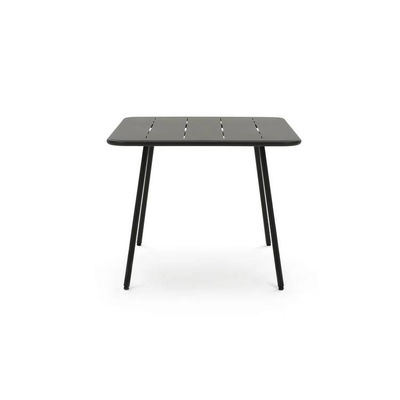 4 Sitzplätze Metall Stahl Außenmöbel Garten Set mit quadratischem Tisch und Esstühlen