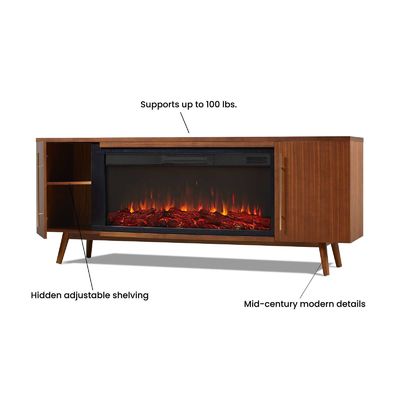Elektrische Kamine TV-Stand mit einstellbarem Thermostat und KEINE App-Kontrolle von AJUNION