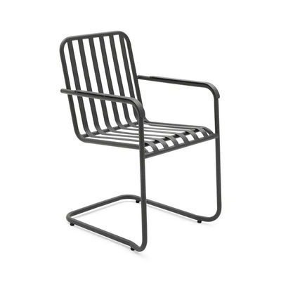 4 Sitzplätze Metall Stahl Außenmöbel Garten Set mit quadratischem Tisch und Esstühlen