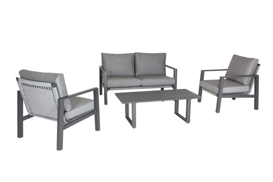 Beachside Relaxation AJUNION's Luxus gewebtes Seil Gartensofa Aluminiumrahmen Lounge Set