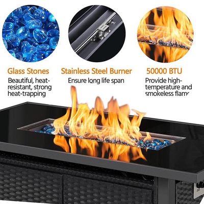 Kundengröße Moderne Außen Terrasse Portable Kamin Tischboden Gas Rauchlose Feuerstelle