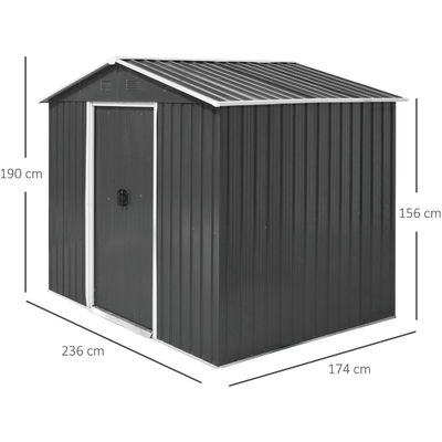 Farbige Stahlplatte Galvanisiertes Stahl Garten Dach Metall Lagerhaus AJUNION 8x6ft