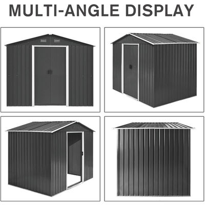 Farbige Stahlplatte Galvanisiertes Stahl Garten Dach Metall Lagerhaus AJUNION 8x6ft