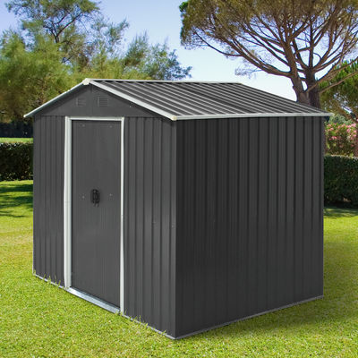 Farbige Stahlplatte Galvanisiertes Stahl Garten Dach Metall Lagerhaus AJUNION 8x6ft