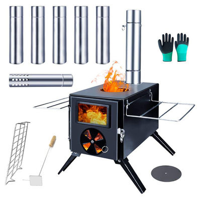 Tragbare Klappbrenner aus schwarzem Holz, perfekt für Camping und Picknick im Freien