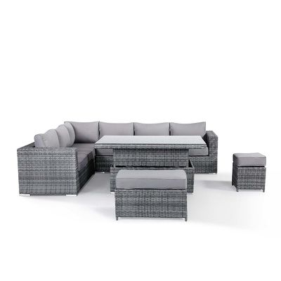 Modernes Rattan-Garten-Set mit Sektorausstattung