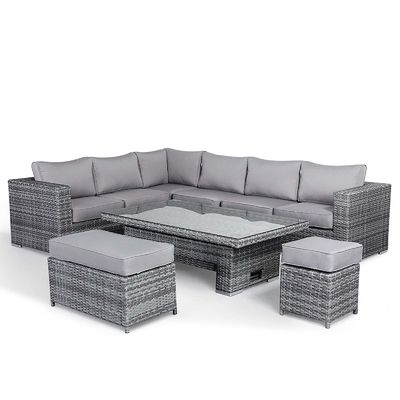 Modernes Rattan-Garten-Set mit Sektorausstattung