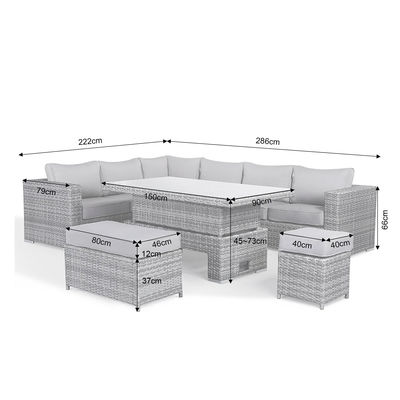 Modernes Rattan-Garten-Set mit Sektorausstattung