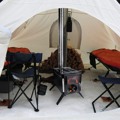 Tragbare Klappbrenner aus schwarzem Holz, perfekt für Camping und Picknick im Freien