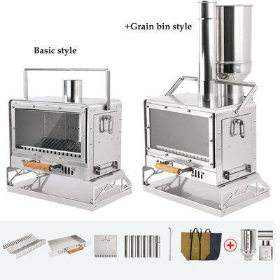 Edelstahl-Portable Klappbarer Lagerheizofen für Outdoor-Camping Graden Sets