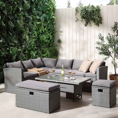 Rechteckige Ecksofa mit Tisch